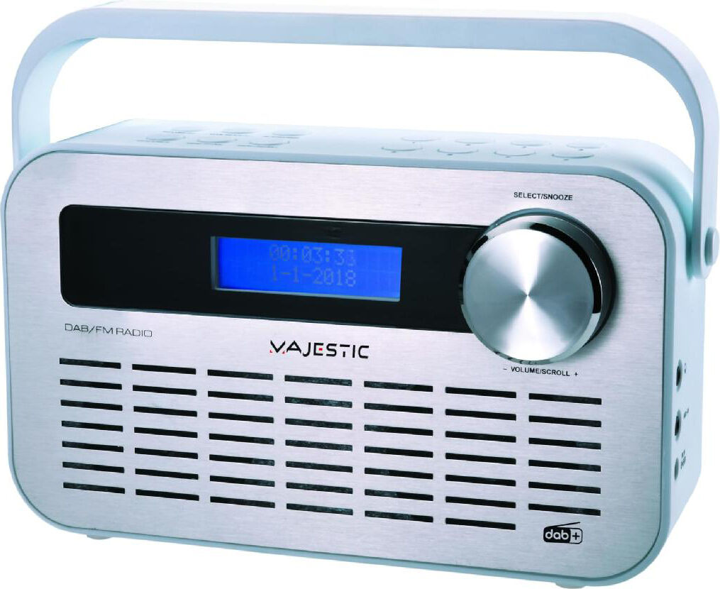 majestic dab-843 whal radiosveglia digitale radio dab+ / dab / fm funzione sveglia / snooze aux colore bianco - dab-843 whal