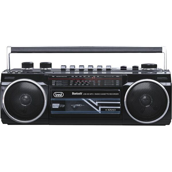 trevi 0rr50100 boombox radio stereo bluetooth mp3 registratore su cassette alimentazione ac / a batterie colore nero - 0rr50100 rr 501 bt