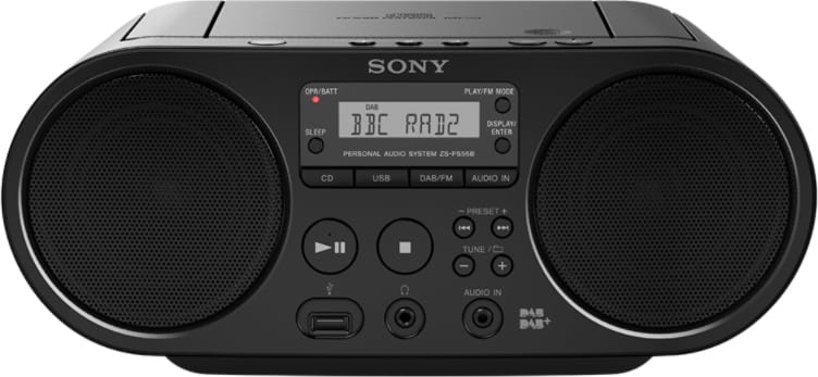 sony zs-ps55b boombox radio stereo digitale dab lettore cd mp3 display lcd colore nero - zs-ps55b
