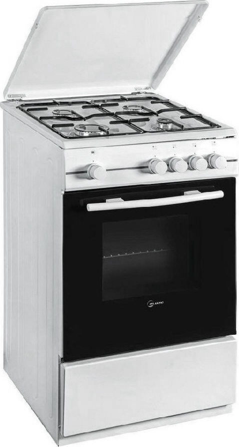 atlantic Atgc66n Cucina A Gas 4 Fuochi Con Forno A Gas Larghezza X Profondità 60x60 Cm Colore Bianco - Atgc66n