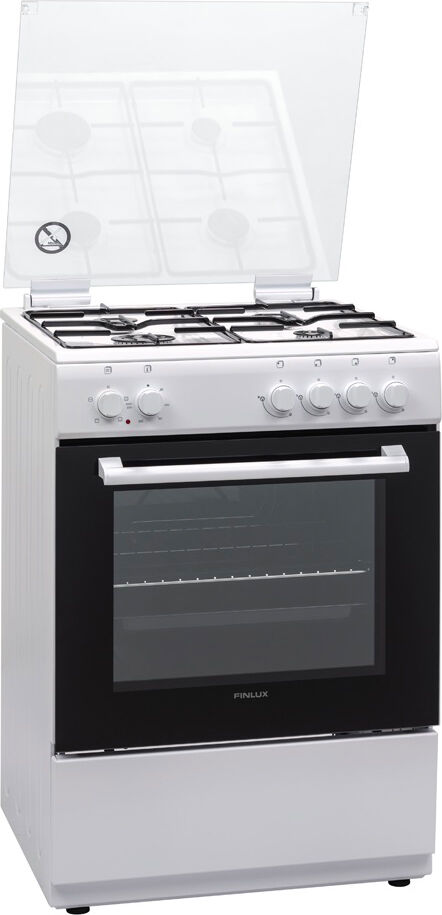 Finlux Fxmc66wem Cucina A Gas 4 Fuochi Forno Elettrico Larghezza X Profondità 60x60 Cm Colore Bianco - Fxmc66wem