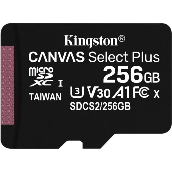 kingston sdcs2/256gbsp scheda di memoria 256 gb microsdxc classe 10 uhs-i - canvas select plus sdcs2/256gbsp