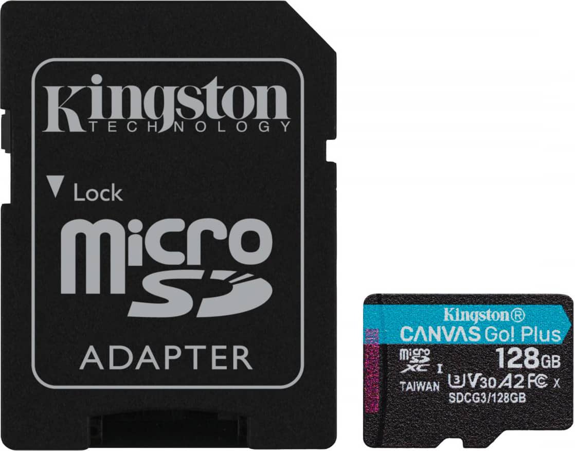 kingston sdcg3/128gb memory card 128gb microsdxc canvas go plus - sdcg3/128gb