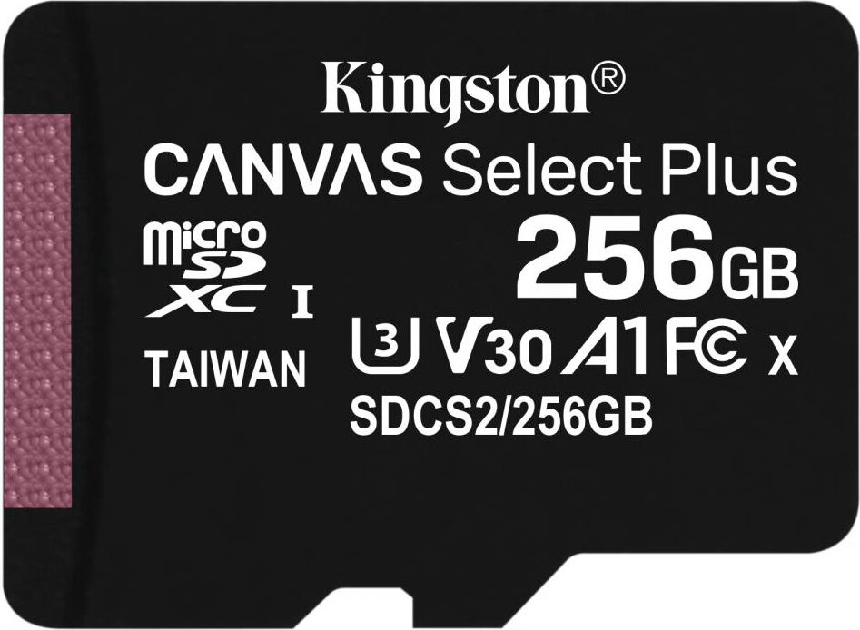 kingston sdcs2/256gb sd micro 256gb cl10 uhs-i con adatt 100mb/s let.85mb/s scrit. - sdcs2/256gb