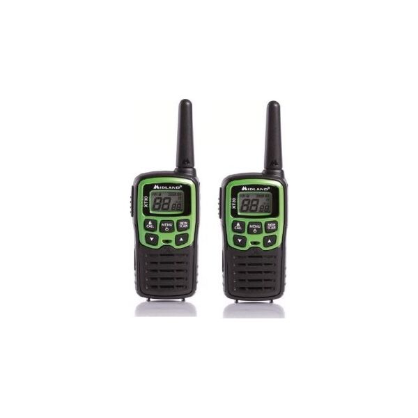 midland c1177 walkie talkie ricetrasmittenti 16 canali doppio ptt funzione vox range di funzionameto 6 km set 2 pezzi - c1177 xt30