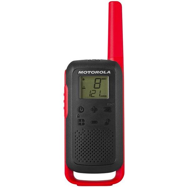 motorola 188043 ricetrasmittente walkie talkie 16 canali 500 mw micro-usb colore nero / rosso - talkabout t62