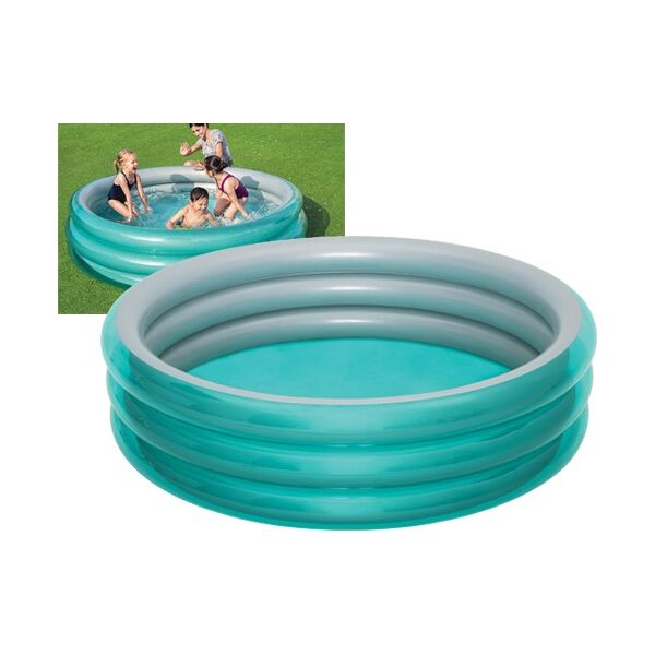 bestway 51043 piscina gonfiabile da giardino per bambini 3 anelli Ø 201 cm colori tiffany - 51043