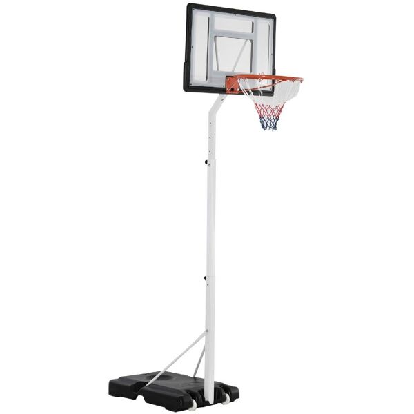 dechome 029wta61 canestro basket per bambini e adulti con tabellone in pvc regolabile 210-260cm ruote integrate bianco - 029wta61