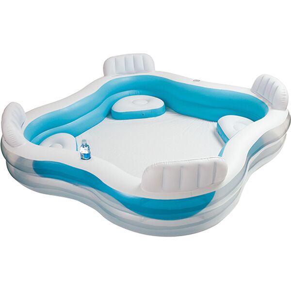 intex 56475 piscina fuori terra gonfiabile piscina esterna da giardino cm 229x229x66 cm con seduta - 56475 family four