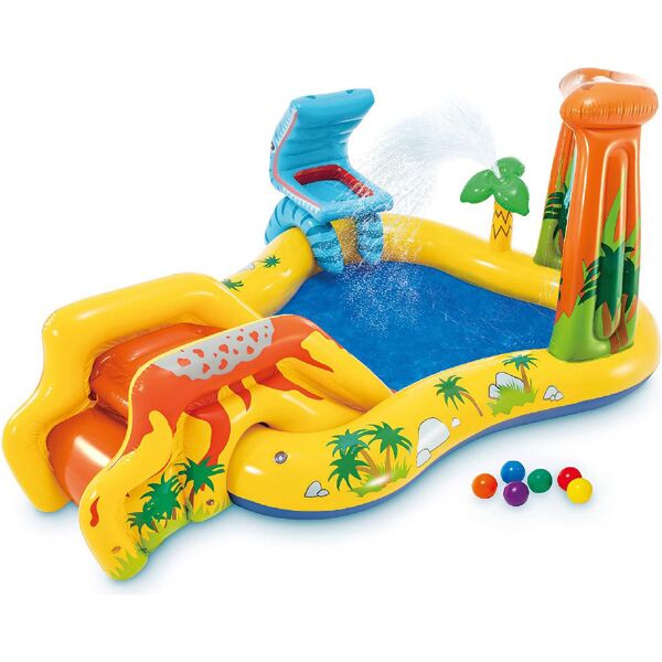 intex 57444 piscina fuori terra gonfiabile piscina esterna per bambini da giardino 249x191x109 cm - 57444 dinosauro