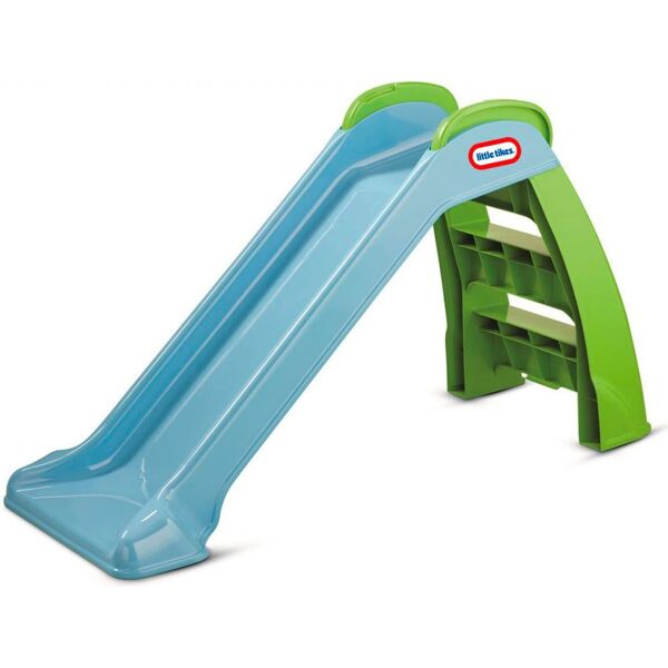 little tikes 9017243 scivolo per bambini da giardino in plastica pieghevole lunghezza 120 cm colore blu e verde - 9017243 first slide