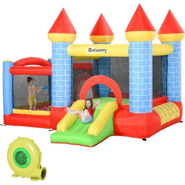 vivagarden 342517v95 castello gonfiabile gigante per bambini con scivolo, piscina e canestro - 342517v95