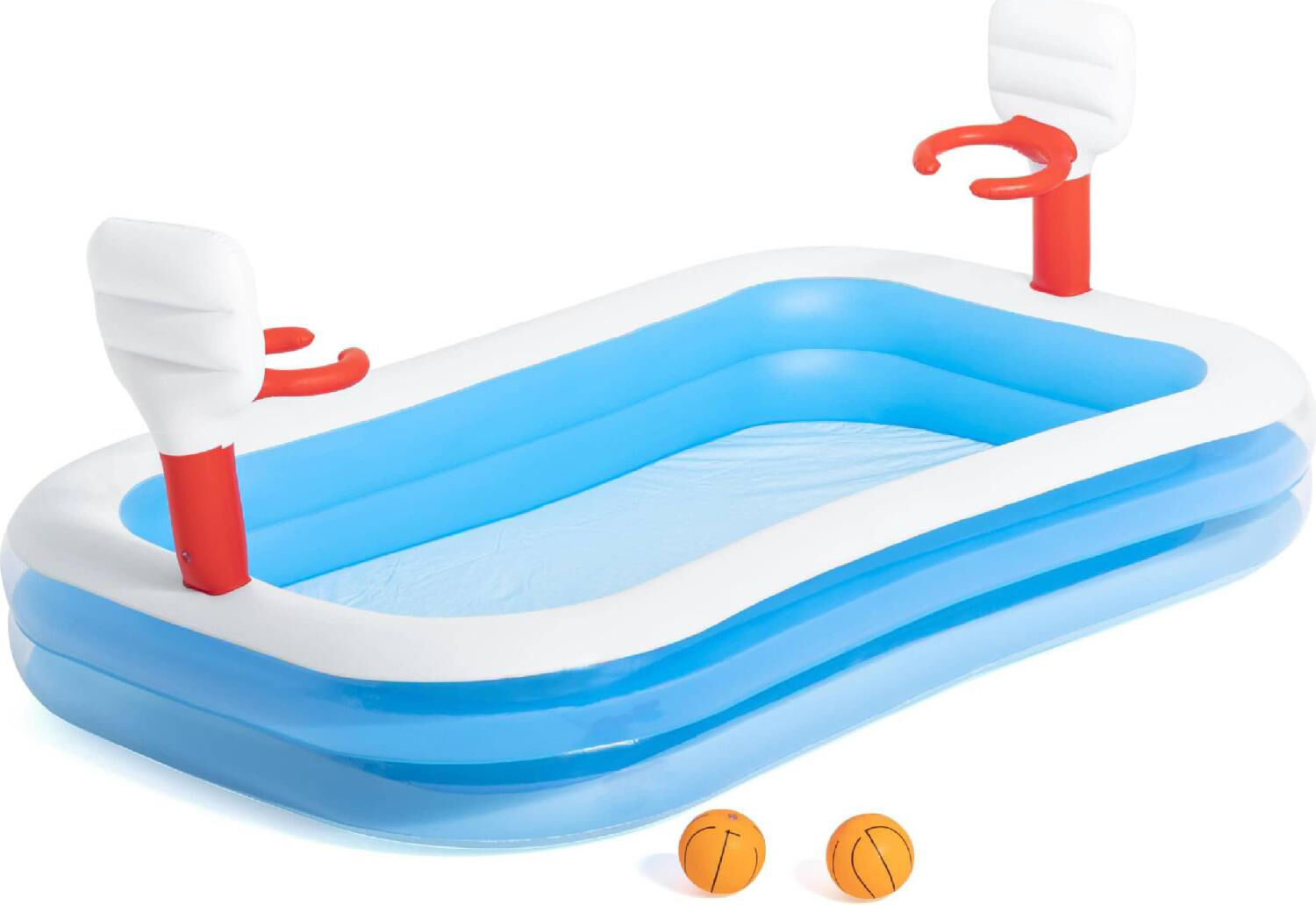 bestway 54122 piscina fuori terra gonfiabile bambini piscina esterna da giardino 254x162x102 cm colore azzurro 54122 family basketball