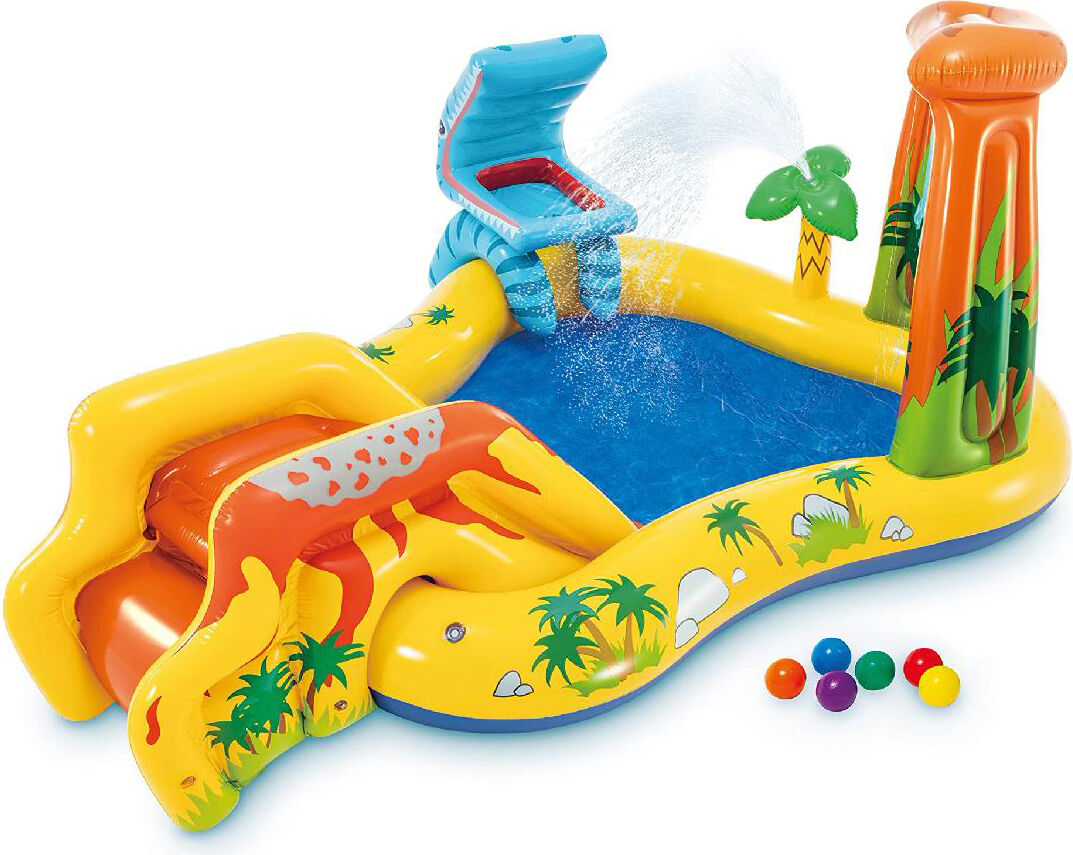 intex 57444 piscina fuori terra gonfiabile piscina esterna per bambini da giardino 249x191x109 cm - 57444 dinosauro