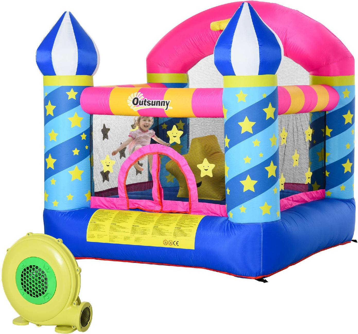 vivagarden 342524v95 castello gioco gonfiabile gigante per bambini con gonfiatore - 342524v95