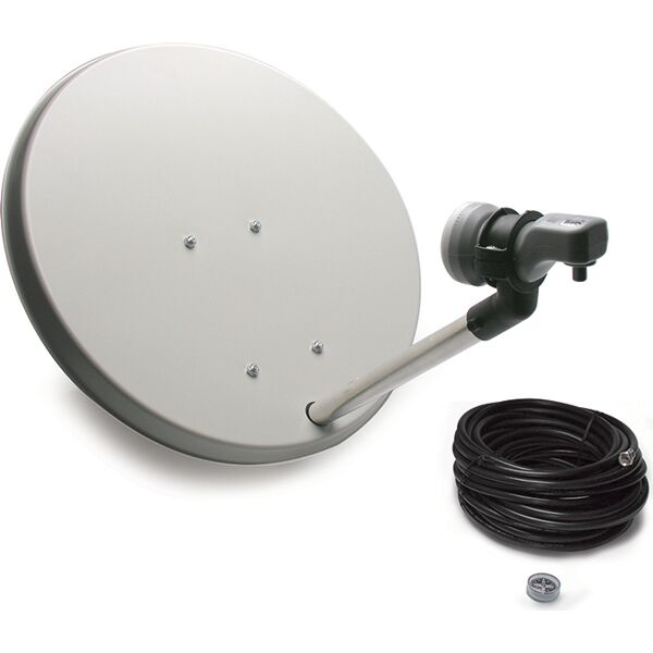 metronic 528100 antenna tv esterna parabola per mezzi mobili diametro 40 cm + lnb univeraale + cavo sat + bussola - 528100