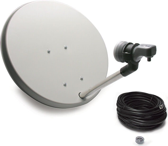metronic 528100 antenna tv esterna parabola per mezzi mobili diametro 40 cm + lnb univeraale + cavo sat + bussola - 528100