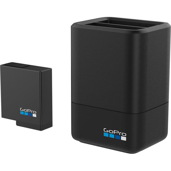 aadbd-001-eu caricabatterie per batterie gopro hero 5 2 slot + 1 batteria da 1220 mah - aadbd-001-eu