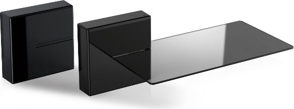 meliconi 480521 canalina passacavi coprifilo tv componibile 20x20 cm con mensola in vetro peso max 3 kg colore nero - 480521 - ghost cubes shelf