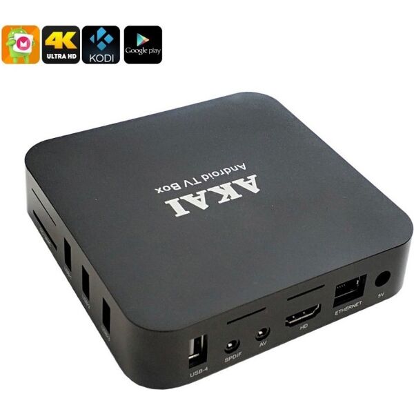 akai aksb28 smart tv box android tv box 8 gb con telecomando colore nero - aksb28