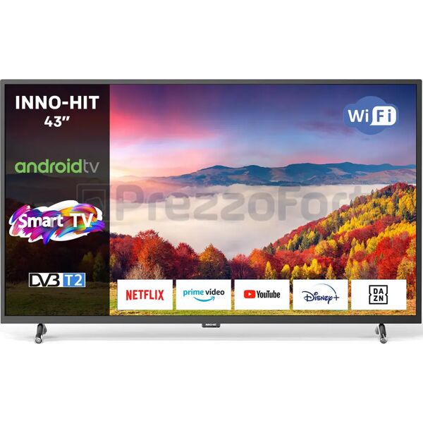 inno hit ih43sk smart tv 43 pollici full hd display led dvbt2/c/s2 android wifi colore nero - ih43sk