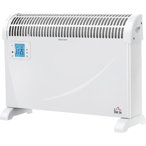 dechome 271 stufa elettrica termoventilatore da parete e da appoggio temperatura regolabile e timer 58.5x20x43cm bianco