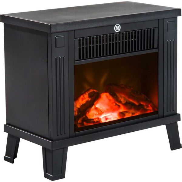 dechome 841dh65 caminetto elettrico da terra 600w/1200 watt con effetto fiamma nero 34.5x17x31 cm - 841dh65