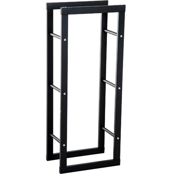 dechome 8d0145 scaffale legnaia per interno ed esterno nero 40x25x100 cm - 8d0145