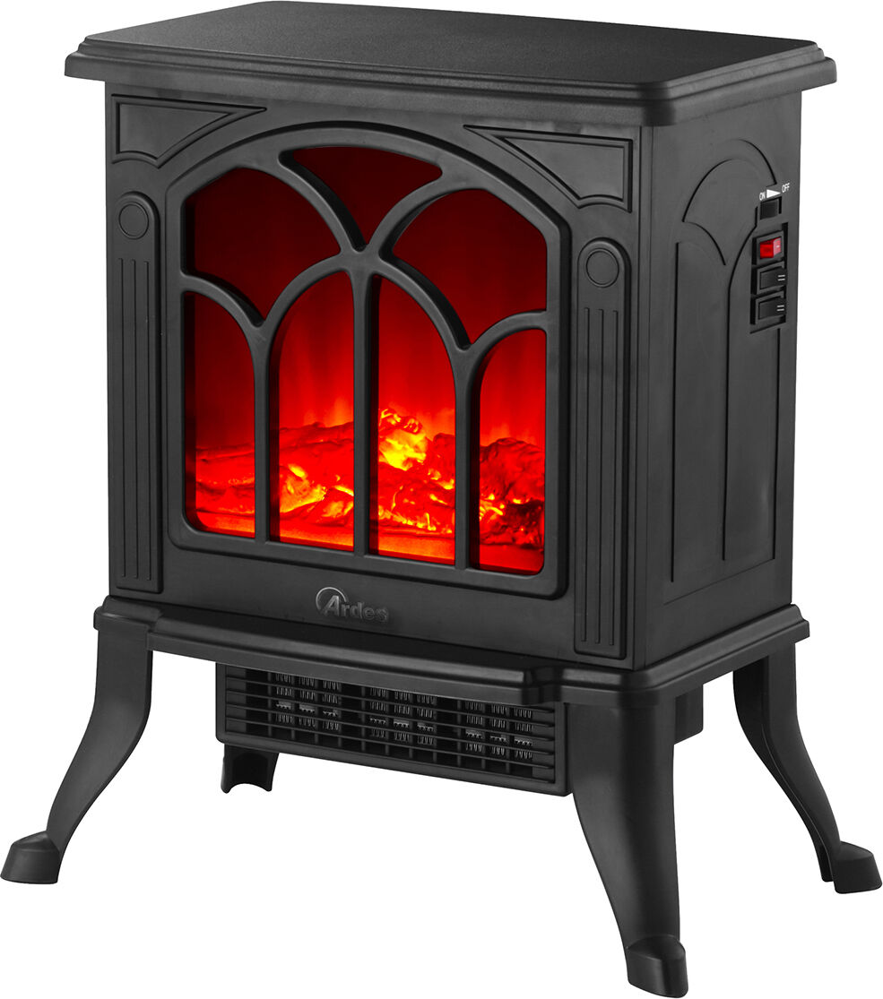 ardes ar354 camino caminetto elettrico moderno effetto fiamma potenza 1500 watt colore nero - ar354 junior