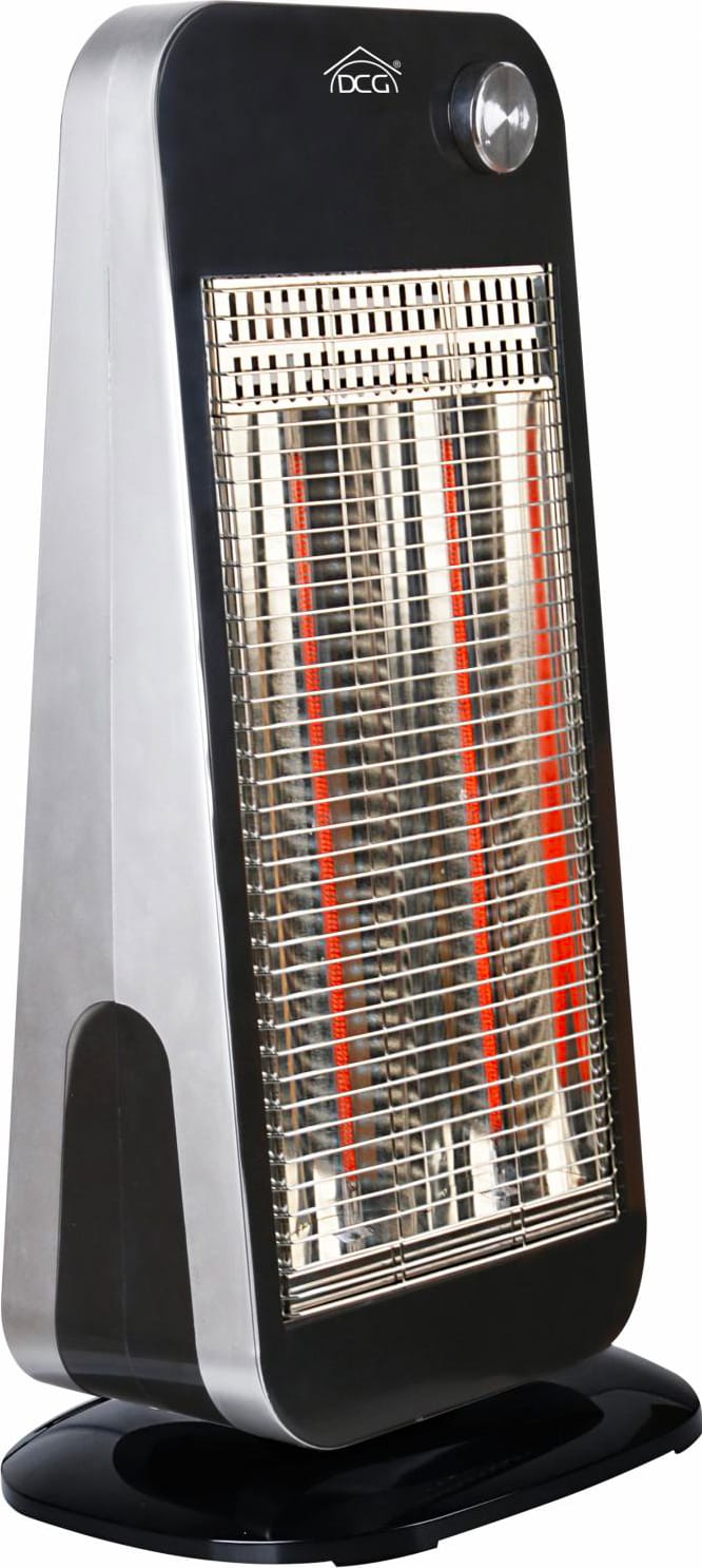dcg sa9849 stufa elettrica alogena a basso consumo potenza 900 watt oscillante colore nero / argento - sa9849