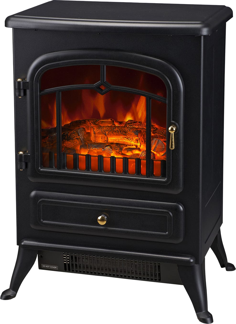 dechome 8d0035 caminetto elettrico da terra con effetto fiamma potenza 950 watt /1850 watt 42x28x55 cm nero - 8d0035