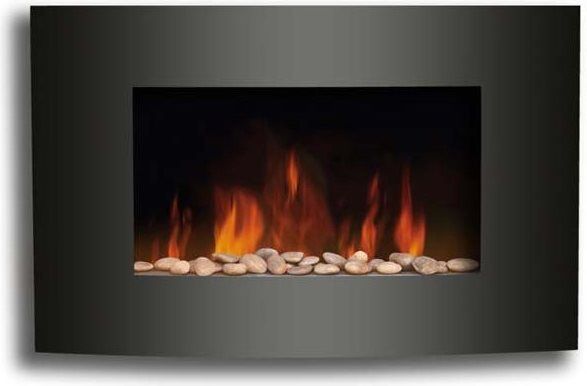 melchioni wallflame caminetto elettrico montaggio a parete termostato regolabile potenza 2000 watt colore nero - wallflame