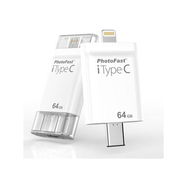 photofast typecdrive64gb flashdrive backup 64 gb type-c usb / lightning con adattatore per usb / microusb per iphone, ipad, mac, android, windows - typecdrive64gb