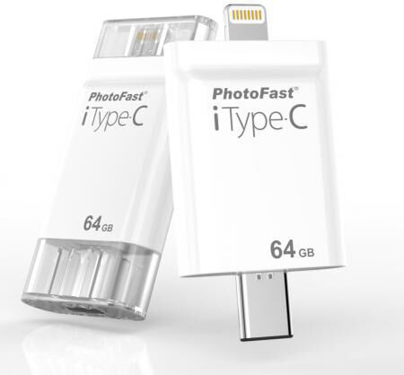 photofast typecdrive64gb flashdrive backup 64 gb type-c usb / lightning con adattatore per usb / microusb per iphone, ipad, mac, android, windows - typecdrive64gb