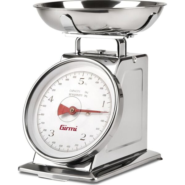 girmi ps90 bilancia da cucina meccanica capacità 5 kg gradazione 20 gr in acciaio - zhs520