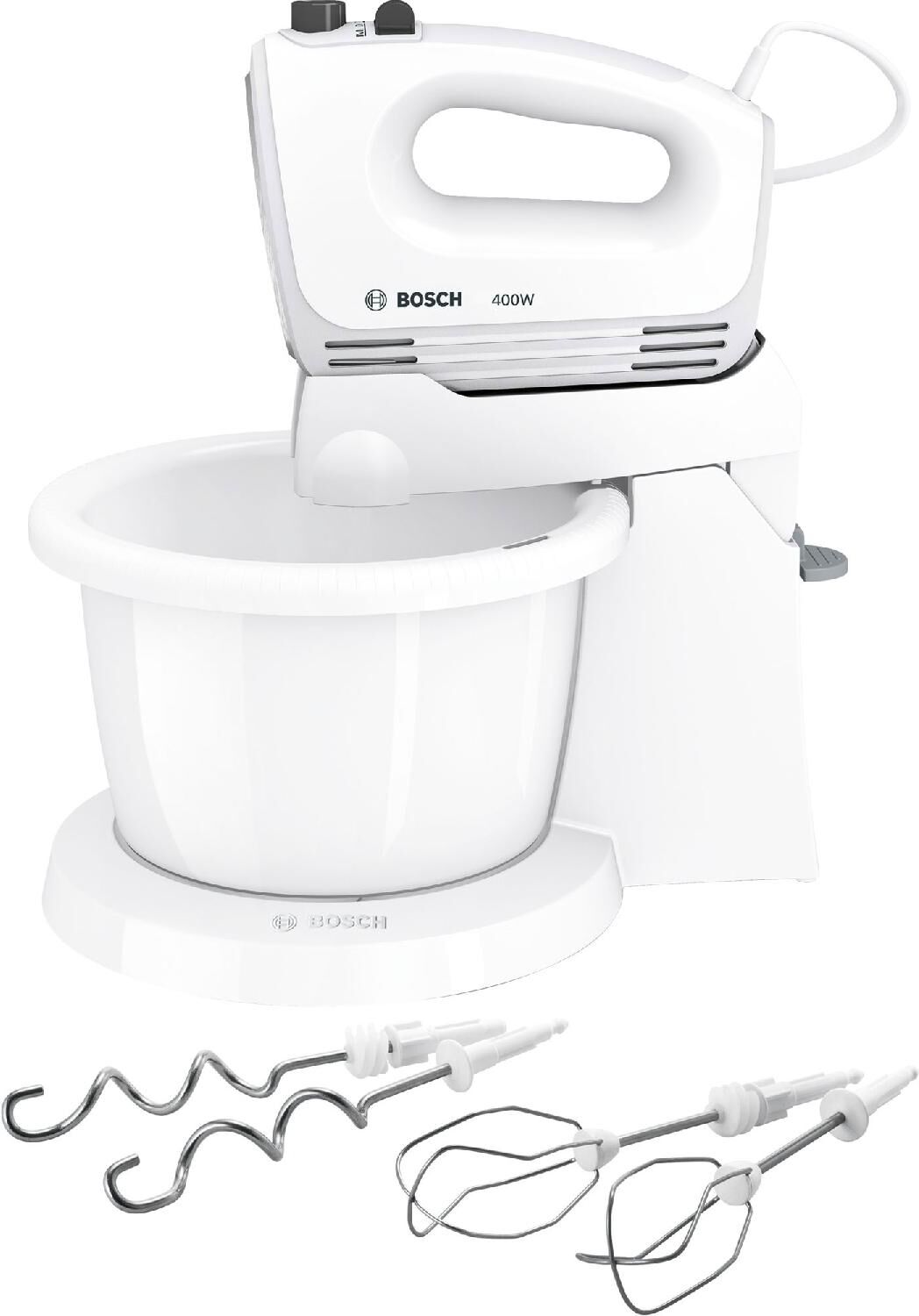 bosch mfq2600x sbattitore elettrico mixer con ciotola potenza 400 watt 4 velocità + funzione turbo colore bianco - mfq2600x clevermixx