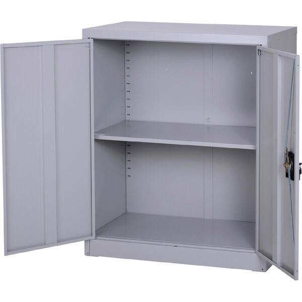 icon space 513013 armadietto portadocumenti con chiusura di sicurezza in acciaio grigio 80x40x92.5 cm - 513013