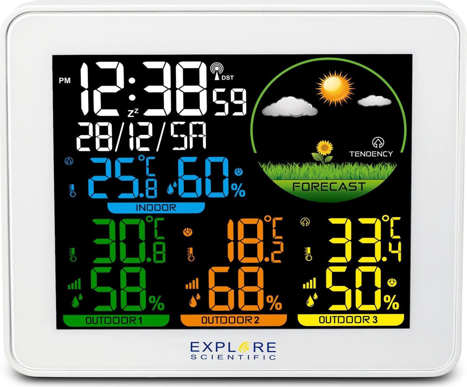 explore scientific wsh4005c barometro con display a colori 3 sensori inclusi colore bianco - wsh4005c