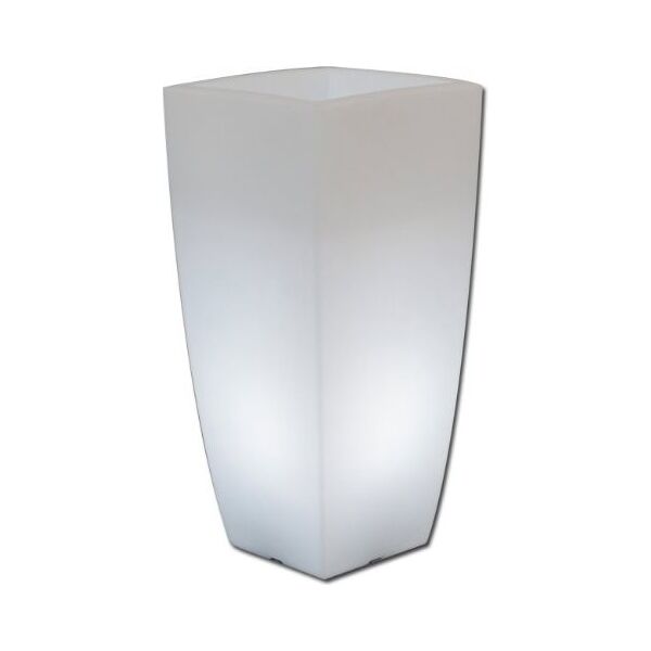 giardini del re home light quadro 33x33x70 b vaso luminoso per piante in resina colorata per interno / esterno quadrato cm 33x33x70 bianco ghiaccio luce bianca - home light quadro arredamento