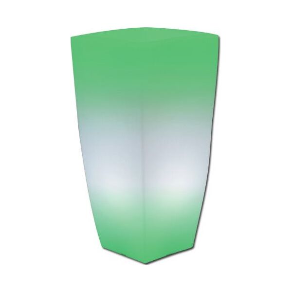 giardini del re home light quadro 33x33x70 v vaso luminoso per piante in resina colorata per interno / esterno quadrato cm 33x33x70 bianco ghiaccio luce verde - home light quadro arredamento