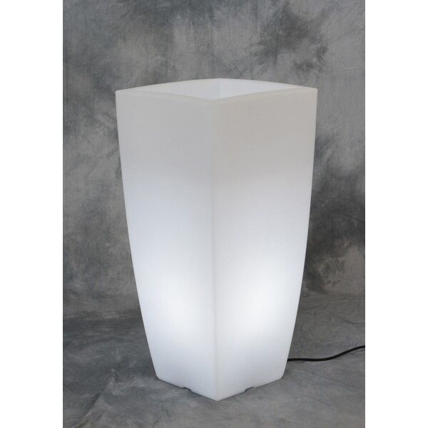 giardini del re home light quadro 40x40x90 b vaso luminoso per piante in resina colorata per interno / esterno quadrato cm 40x40x90h bianco ghiaccio luce bianca - home light quadro arredamento