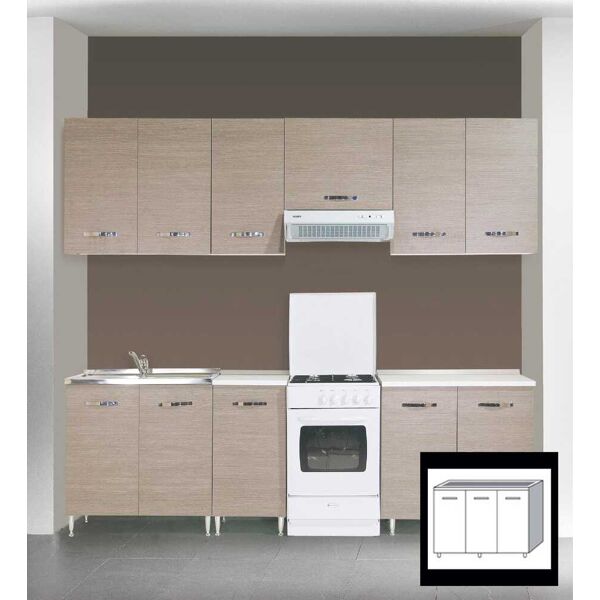 azur line lgst120kit mobile lavello cucina sottolavello 120x50x85h cm colore larice - lgst120kit