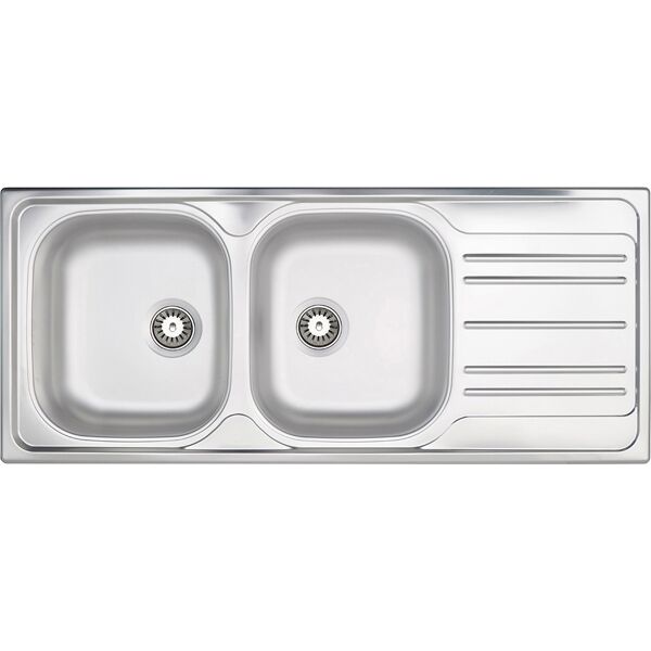 apell oh1162ilbc lavello cucina 2 vasche incasso con gocciolatoio sx larghezza 116 cm materiale acciaio inox finitura prelucido - oh1162ilbc linea oceano