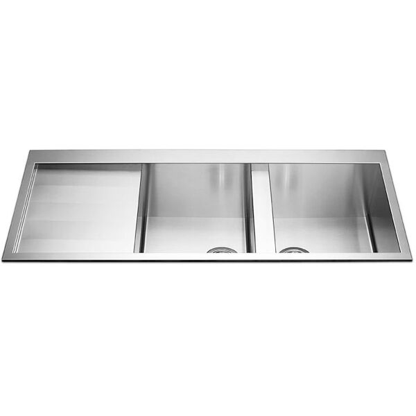 apell sq1162ilsc lavello cucina 2 vasche incasso con gocciolatoio sx larghezza 116 cm materiale acciaio inox finitura satinata - sq1162ilsc serie amalthea