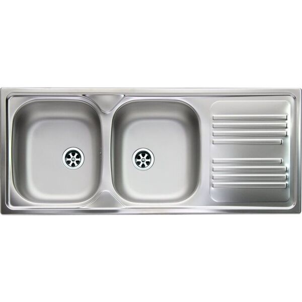 apell ti1162mrpc lavello cucina 2 vasche incasso con gocciolatoio dx larghezza 116 cm materiale acciaio inox finitura prelucida - ti1162mrpc