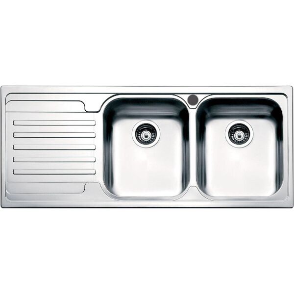 apell ve1162ilbc lavello cucina 2 vasche incasso con gocciolatoio sx larghezza 116 cm materiale acciaio inox finitura spazzolata - ve1162ilbc serie venezia