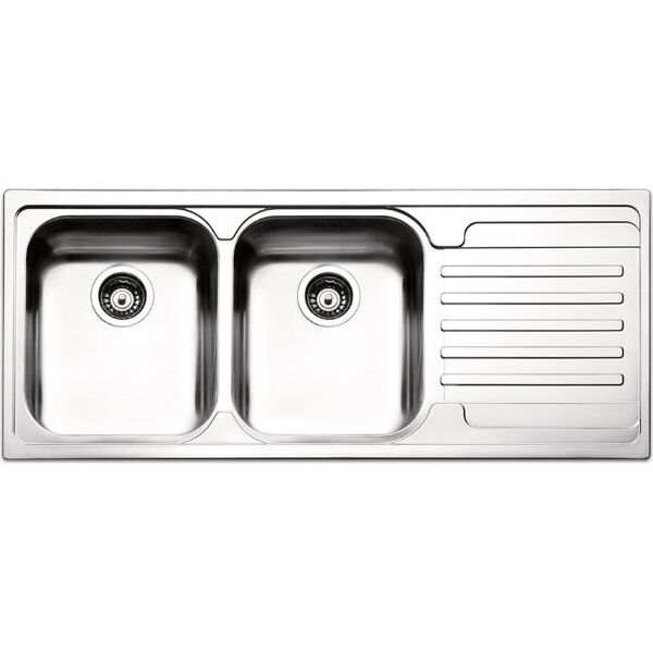 apell ve1162irbc lavello cucina 2 vasche incasso con gocciolatoio dx larghezza 116 cm materiale acciaio inox finitura spazzolata - ve1162irbc serie venezia