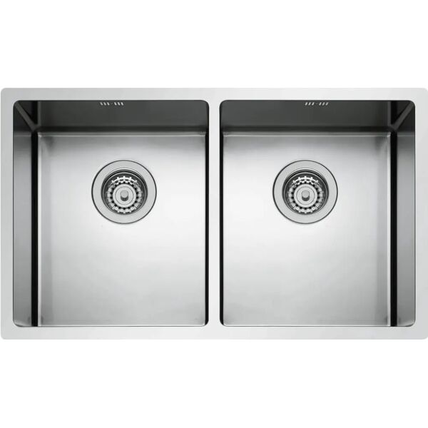 dechome 74x44 2v lavello cucina 2 vasche da incasso larghezza 74 cm materiale acciaio inox - 74x44 2v