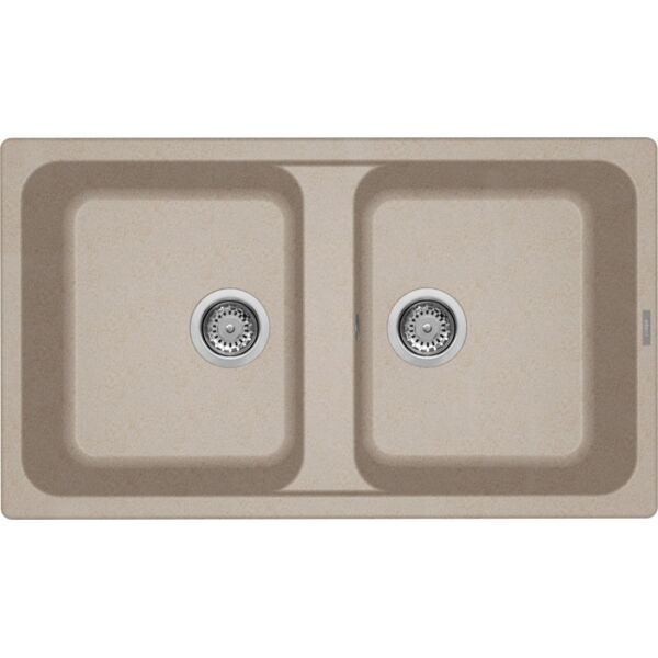 elleci lg245051 lavello cucina fragranite 2 vasche incasso larghezza 86 cm materiale granitek colore avena 51 - lg245051 life 500