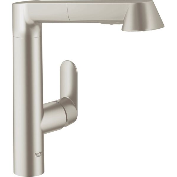 grohe k7 32176dc0 rubinetto cucina miscelatore con doccetta estraibile monocomando colore cromo satinato - k7 32176dc0